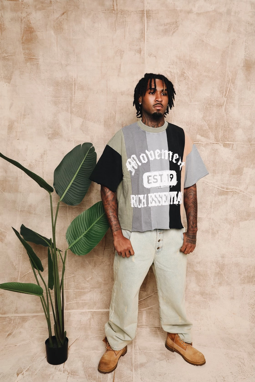 rich essentials mix panel tee