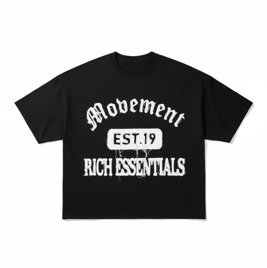 Black “Rich Essentials" Tee