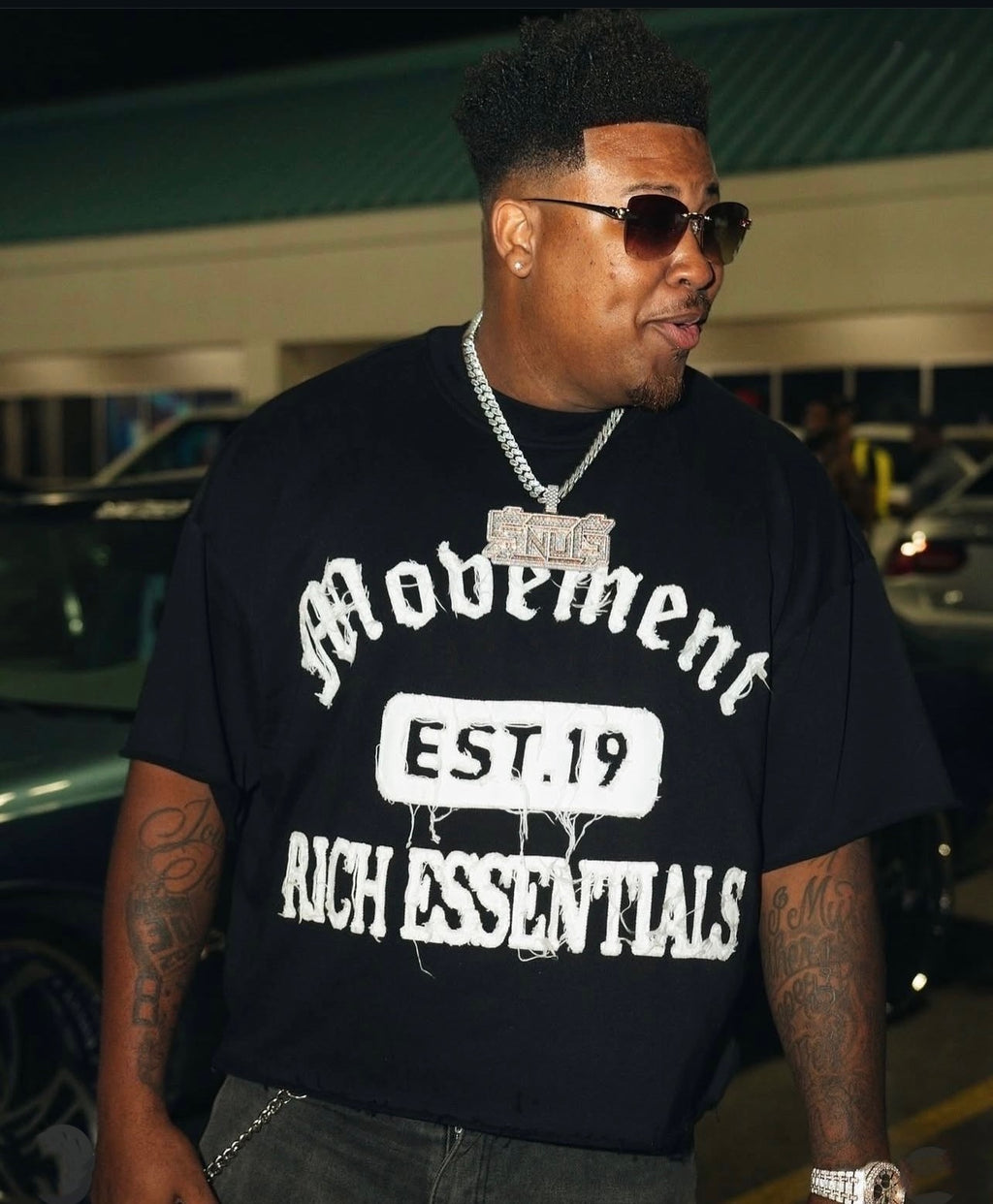 Black “Rich Essentials" Tee